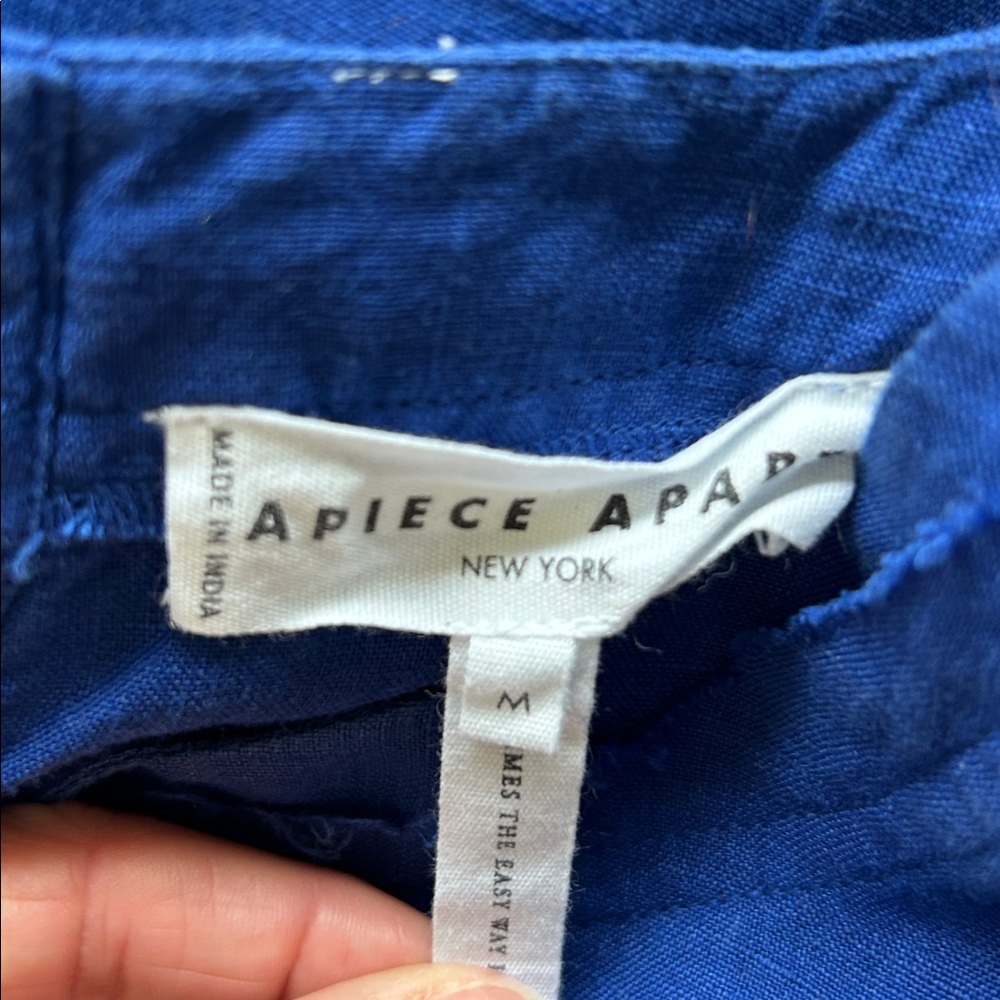 APIECE APART-  Delle tee- royal blue linen top - Picture 10 of 11